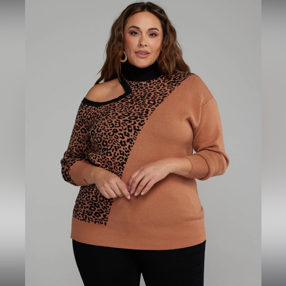 leopard print sweater NWT